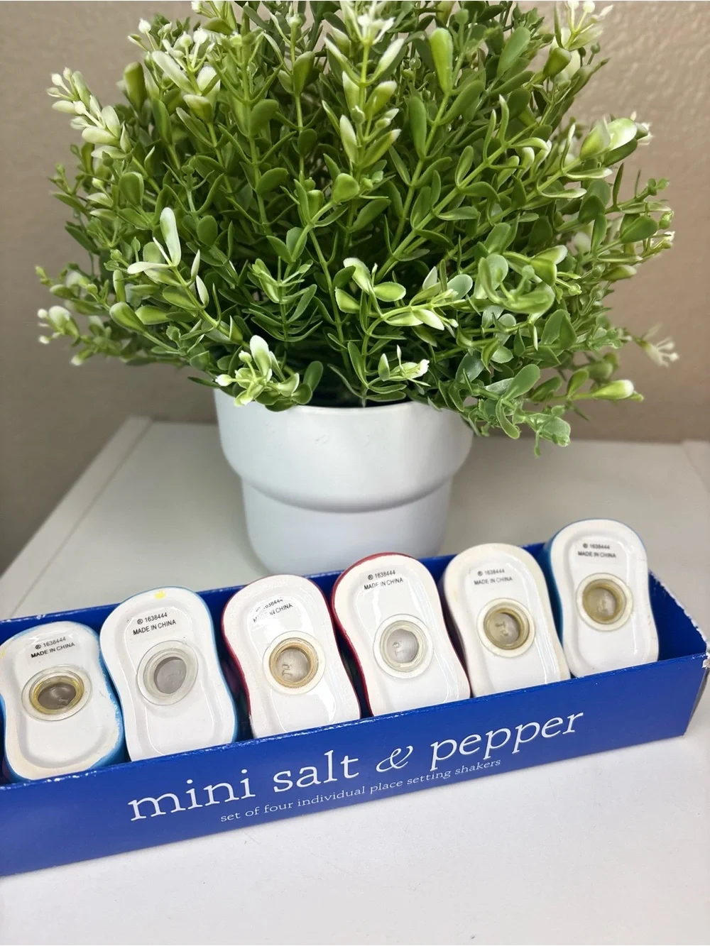 Mini Salt & Pepper Set - Colorful Ceramic Place Setting Shakers